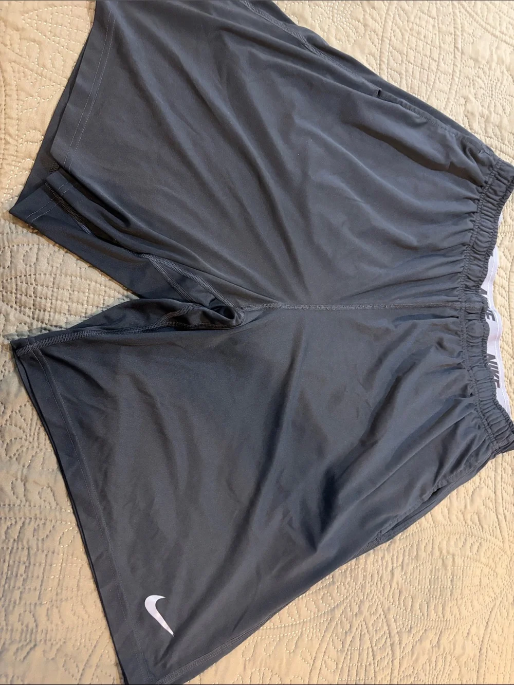 Nike Mens Black Training Shorts with White Swoosh